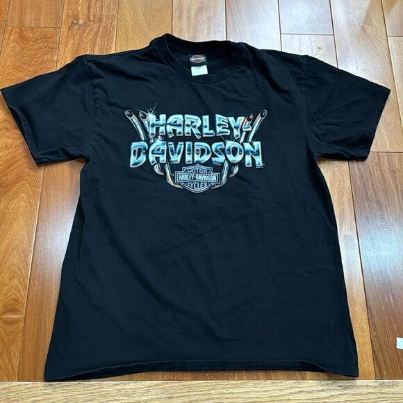 Harley-Davidson Youngstown Men's Black Short Sleeve size L - Picture 2 of 9